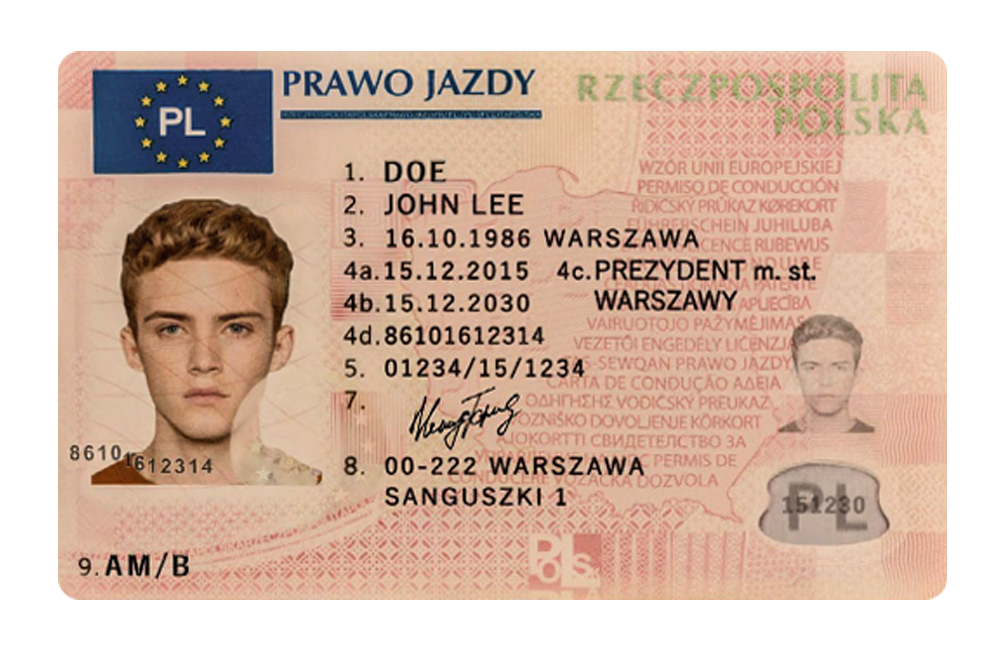 Polish Driving License Front
