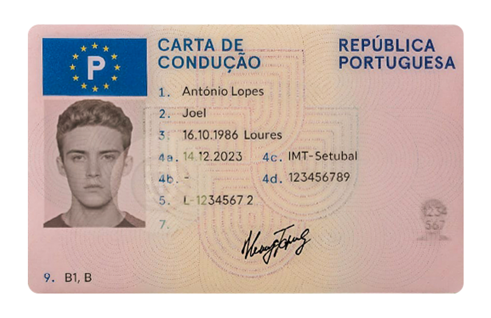 Portuguese Driving License Front